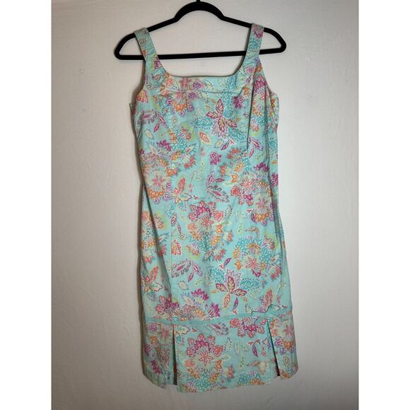 Vintage Sigrid Olsen Sport Blue Floral Spring Paisley Dress Size 4 - Picture 4 of 6